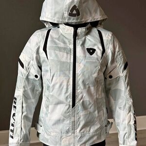 Women's Rev'it! Gray/ White Motorcycle Jacket With Armor